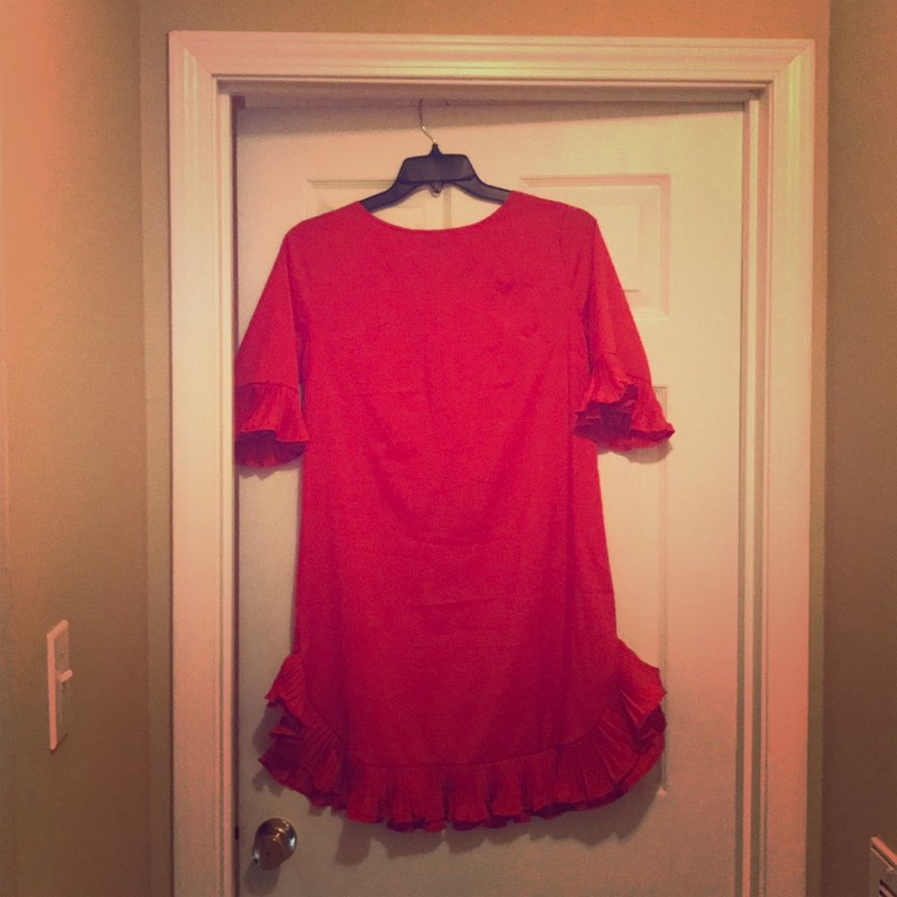 Red dress flirty cut